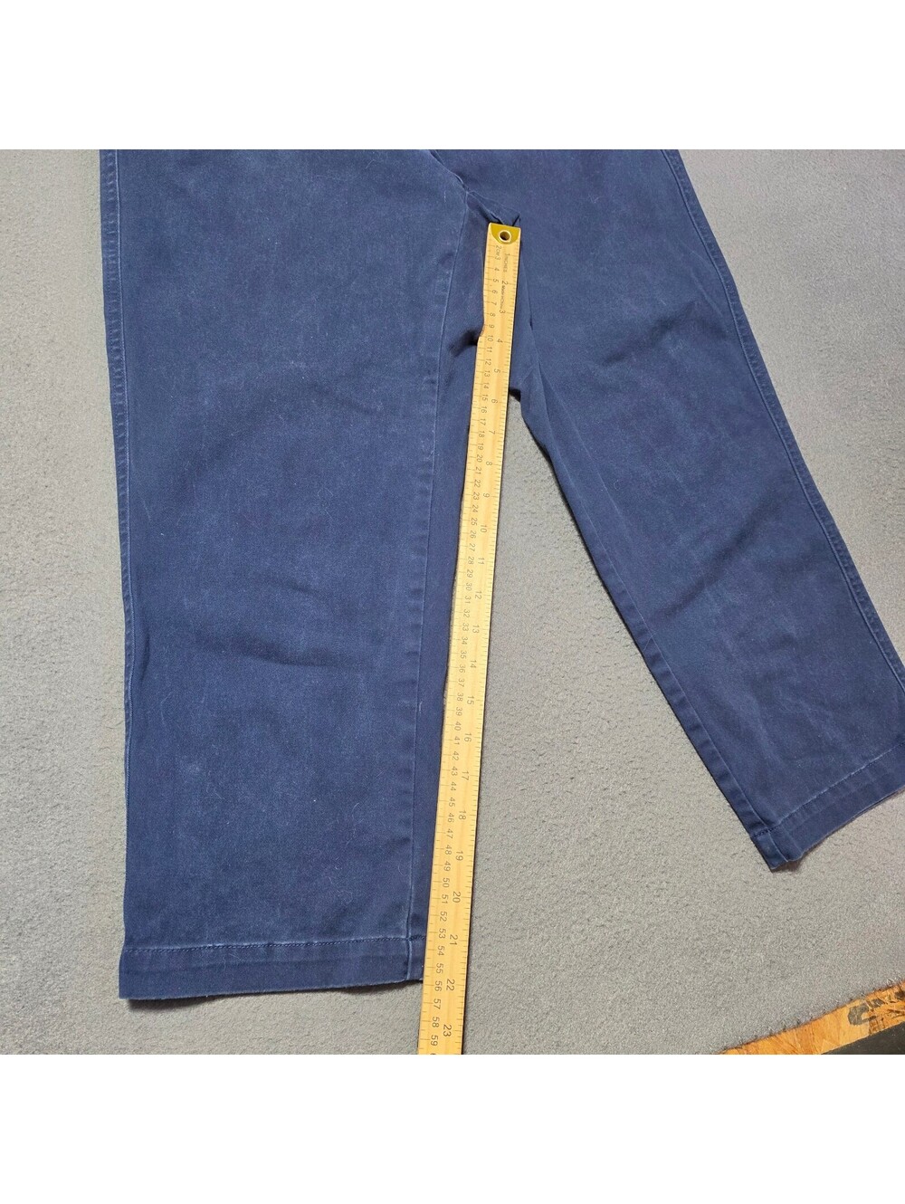 Lands' End Women 6P Navy Mid Rise Cotton Pants Elastic Waistband Comfortable Fit - Picture 4 of 8